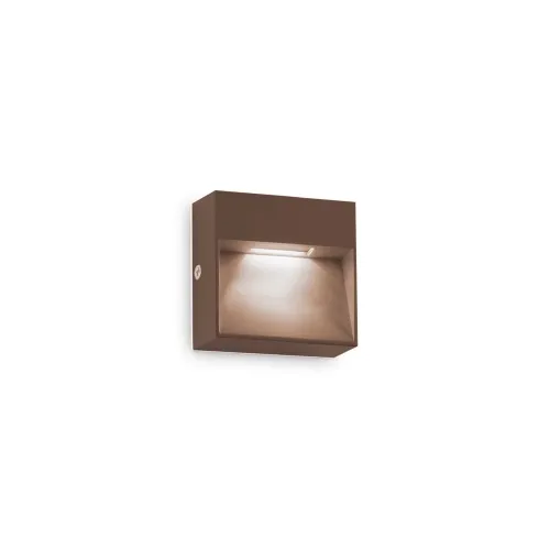 Rabat Brązowy kwadratowy duży kinkiet lampa ścienna Ideal Lux 328621 Dedra ap big LED 1.5W 3000k