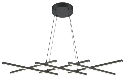 Czarna lampa wisząca linie krzyżyki Maytoni MOD244PL-L50BK Halo LED 40W 3000K-4000K103cm Premium