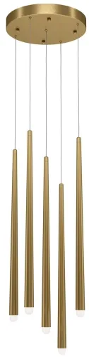 Taniej Złota lampa wisząca z smukłymi walcami na okrągłej rozecie Maytoni MOD132PL-L30BSK Cascade LED 31W 3000K-4000K 32cm