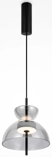 Wyjątkowa oferta Czarna lampa wisząca z nowoczesnym szklanym kloszem Maytoni MOD185PL-L6B3K5 Bangkok LED 12W 3000K 25cm