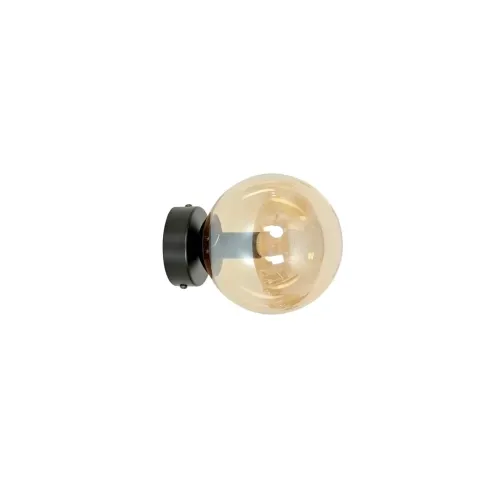 Zamów dziś Czarna lampa ścienna kinkiet z miodowym kloszem kulą Emibig 876/K1 Rossi E14