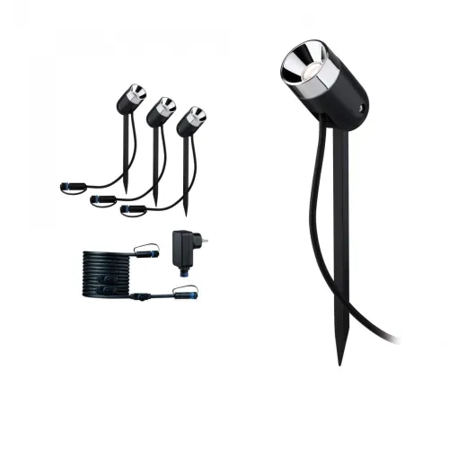 Gotowy zestaw Plug & Shine Pike 3x3,5W 3000K IP67 24V antracyt / tworzywo sztuczne Paulmann PL94242 Najlepsza cena