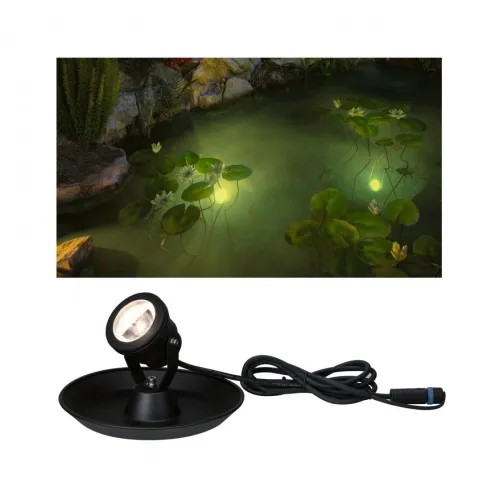 Cena promocyjna Oprawa ogrodowa do zestawu Plug & Shine do oczka wodnego 2.8W 3000K IP68 24V czarny / aluminium Paulmann PL94209