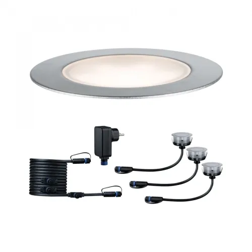 Najlepsza cena Oprawa wpuszczana do zestawu Plug & Shine Floor ECO LED 3x1.3W 3000K IP65 24V srebrny / tworzywo sztuczne Paulmann PL93692