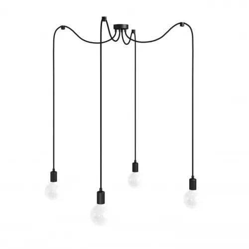 Zamów teraz Lampa Wisząca Kolorowe Kable LMMLX4CZ115 Multi Metal Line 4xE27 czarny