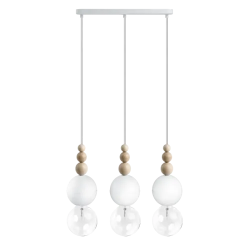 Zamów dziś Lampa Wisząca Kolorowe Kable LBBIS3LB09 Loft Bala 3L 3xE27 biały/drewno bukowe