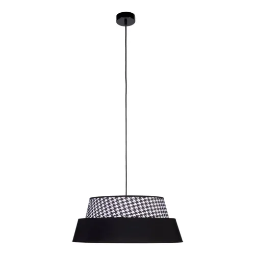 Lampa wisząca dwa połączone abażury biało czarne pepitka Britop 150039104 Preto Pepito 1xE27 Zniżka
