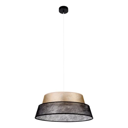 Lampa wisząca dwa połączone abażury czarno złota flizelina Britop 150050104 Nevoa 1xE27 Obniżka ceny