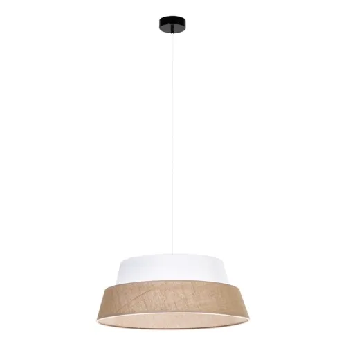 Lampa wisząca podwójny abażur okrągły białobeżowy Britop 150140104 Preto Jute 1x27 Do wyczerpania zapasów