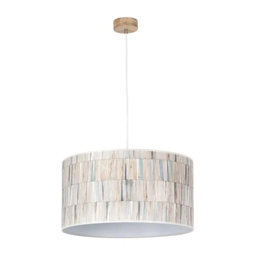 Lampa wisząca z abażurem z tkaniny drewniana podsufitka Britop 16150174 Malo 1xE27 50cm Niska cena