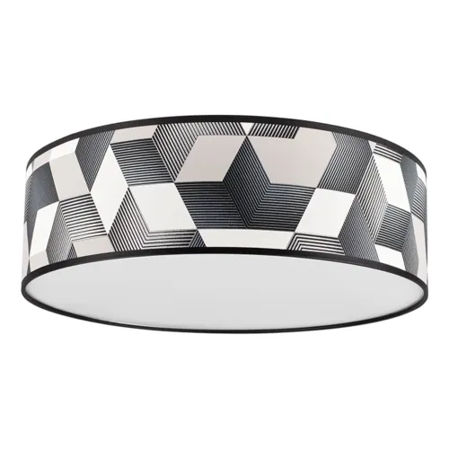 Nowy Lampa sufitowa okrągły abażur materiałowy geometryczne wzory plafon Britop 4883802 Espacio 3xE27 38cm