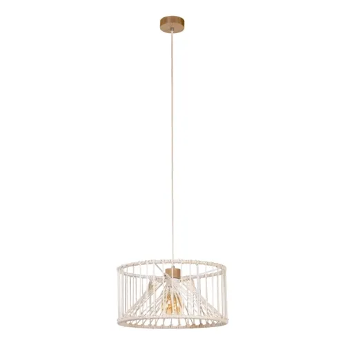 Lampa wisząca abażur pleciony z bawełnianego sznurka kremowa boho Britop 184517174 Reve 1xE27 40cm Szybka wysyłka
