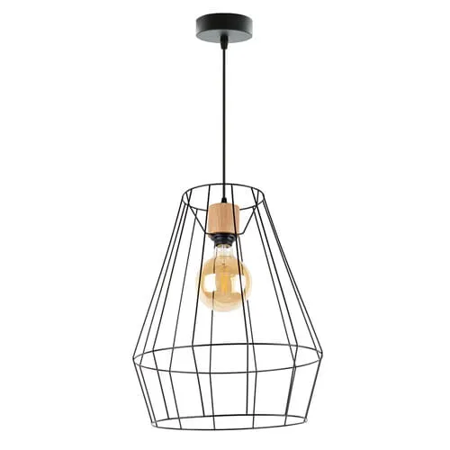 Bezpieczna płatność Lampa wisząca abażur z metalowych prętów loftowy industrialny na żarówkę dekoracyjną Britop 132219104 Endorfina 1xE27
