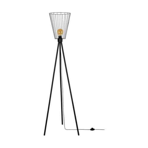 Lampa podłogowa czarna metalowa potrójna noga abażur loftowy industrialny Britop 12530104 Swan 1xE27 Tylko dziś