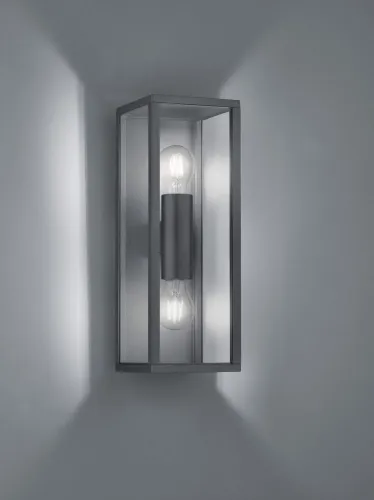 Zewnętrzna lampa ścienna kinkiet na elewację Trio 201860242 Garonne 2xE27 IP44 antracyt Hit sprzedaży