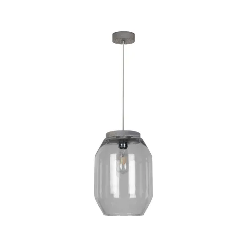 Lampa wisząca szklany klosz podłużny owalny szara sosnowa podsufitka Britop 169020157 Vaso 1xE27 Tylko dziś