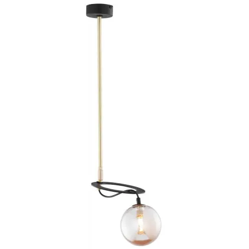 Czarno mosiężna lampa wisząca z bursztynowym kloszem Jupiter 1890 Planet Pe 1 Cz/Ms G9 Zamów teraz