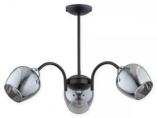 Ekspresowa dostawa Czarna lampa wisząca z chromowanymi kloszami Lemir O3063 W3 CZA + CH Katla 3xE27