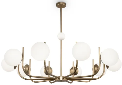 Lampa Wisząca Szeroki Żyrandol Maytoni MOD109PL-10BS Rendez-Vous 10xE14 116cm x 79cm mosiądz szklane kule Najlepsza cena
