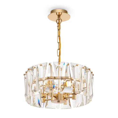 Hit cenowy Lampa Wisząca Kryształowy Żyrandol Maytoni MOD043PL-04G Puntes 4xE14 28cm x 66cm złoty