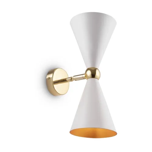 Lampa ścienna Kinkiet Maytoni MOD108WL-02WG Vesper 2xE14 18cm x 32cm biały złoty Dostępne od ręki