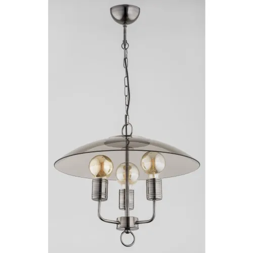 Industrialna lampa wisząca z dymionym płaskim szklanym kloszem i odsłoniętymi oprawkami Nuvola Alfa 62019 3xE27 75cm x 40cm Wyjątkowa oferta