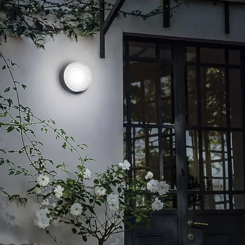 Zniżka Antracytowa okrągła zewnętrzna lampa ścienna sufitowa elewacyjna Ideal Lux 168111 Urano GX53 IP44