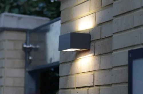 Szybka wysyłka Zewnętrzna lampa ścienna kinkiet na elewację Lutec 5189113118 Gemini LED 10W 3000K IP54 antracyt