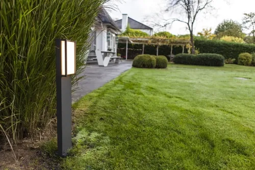 Zewnętrzna lampa stojąca słupek ogrodowy Lutec 7193001118 Qubo LED 18W 3000K IP54 75cm antracyt Łatwy zwrot