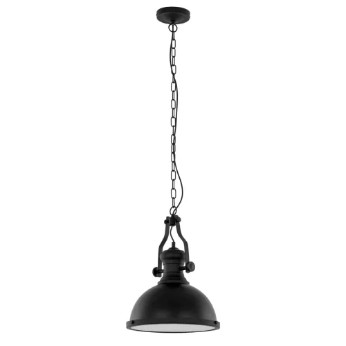 Lampa wisząca czarna industrialna skandynawska metalowa na czarnym ozdobnym łańcuchu Italux MDM-2569/1 Maeva 1xE27 32cm Oferta