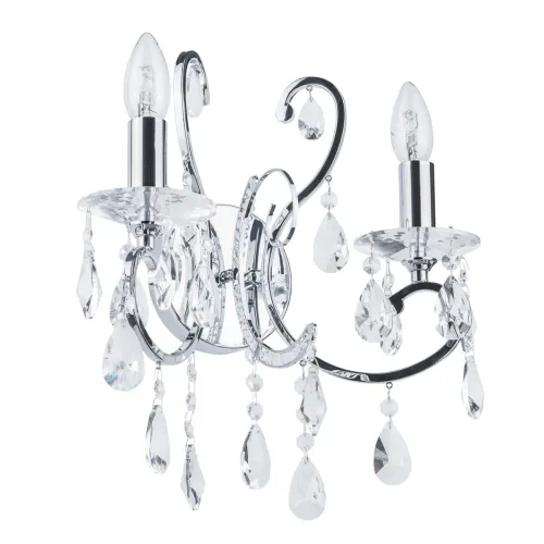 Lampa ścienna kinkiet chromowany z kryształkami dwa świeczniki w stylu glamour Italux MB72709-2A Barocco Chrome 2xE14 Bestseller