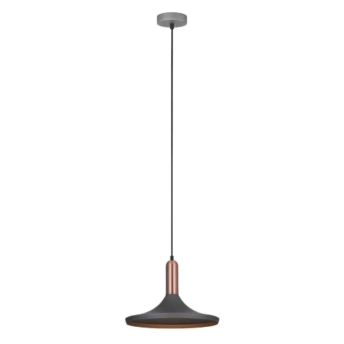 Darmowy zwrot Lampa wisząca czarny metalowy abażur okrągły kapelusz nad stół Italux MDM-3027/1 GR+RC Lusty 1xE27