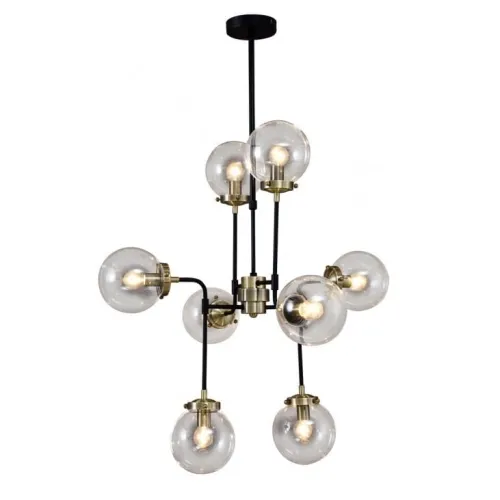 Tylko do końca tygodnia Industrialna lampa wisząca w stylu mechanizmu z szklanymi kulami Italux V1009-8 Odelia 8xE14 79cm x 150cm