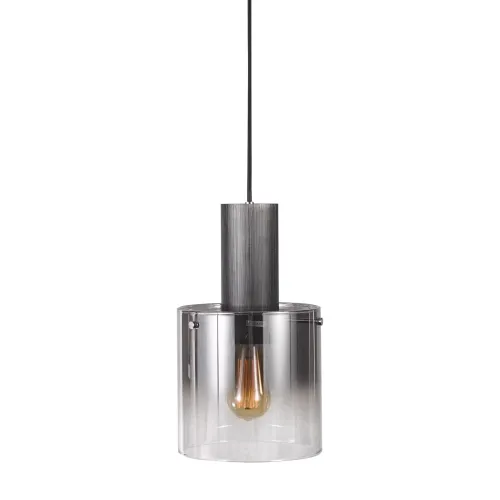 Hit cenowy Lampa wisząca tubka czarny metal szczotkowany szklany klosz przyciemniany Italux MD17076-1A BK Javier 1xE27 20cm