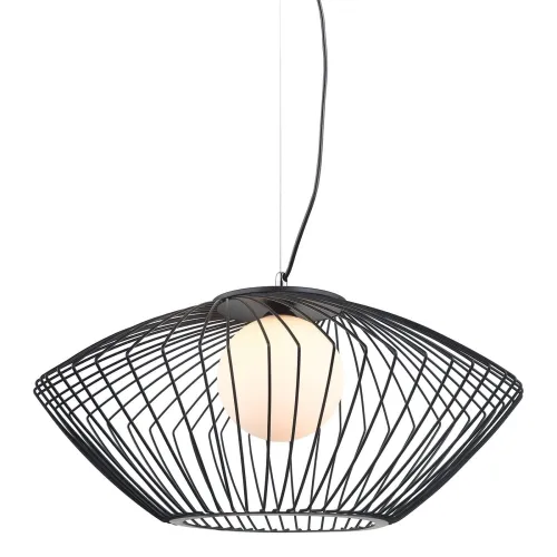 Lampa wisząca czarna druciana z jedną kulą nad stół okrągły stolik kawowy do salonu Italux MDM-3844-1 BK Zeno 1xE27 52cm Kup online