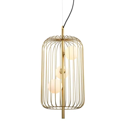Lampa wisząca złota nowoczesna trzy kule druciany abażur Italux MDM-3934/3 GD Hayden 3xG9 Nowy