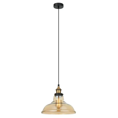 Kup online Lampa wisząca skandynawska loftowa szklany złoty abażur na przewodzie Italux MDM-2381/1 GD+AMB Hubert 1xE27 28cm