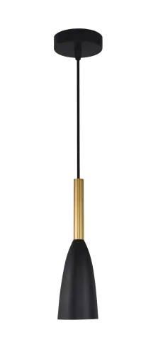 Lampa wisząca czarny metalowy abażur wąski podłużny ze złotem Light Prestige LP-181/1P BK/GD Solin E27 11cm Szybka wysyłka