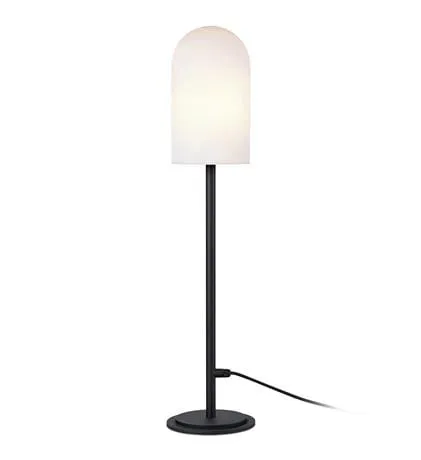 Wybór klientów Lampa podłogowa czarna z mlecznym matowym półokrągłym kloszem MarkSlojd 107997 Afternoon 90cm