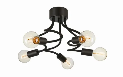 Lampa sufitowa plafon czarny z zakręconymi ramionami MarkSlojd 107931 Medusa 5xE27 70cm Cena promocyjna