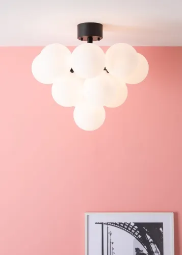 Lampa sufitowa plafon z białymi szklanymi kloszami w kształcie kiści winogron MarkSlojd 107913 Merlot 13xG9 56cm Wyprzedaż