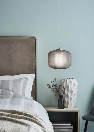 Lampa wisząca pojedynczy zwis z dymionym kloszem i złotymi detalami MarkSlojd 107919 Sober 150cm x 25cm Hit sprzedaży