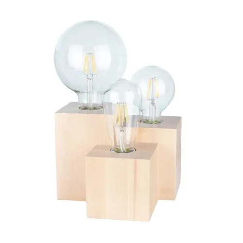 Lampa nocna stołowa w stylu rustykalnym kwadratowe schodki Spot-Light 2276360 Vincent 3xE27 15cm Obniżka ceny