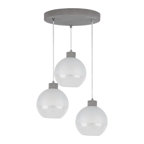 Lampa wisząca szklane klosze na betonowej okrągłej podstawie Spot-Light 1860336R Fresh 3xE27 32cm z 110cm Wyprzedaż