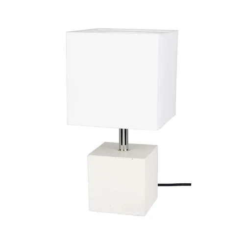 Lampa nocna biała betonowa podstawa kostka z abażurem z tkaniny Spot-Light 6191937 Strong E27 30x15cm Bezpieczna płatność