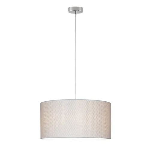 Rabat Lampa wisząca do salonu z cylindrycznym abażurem w drobny wzór i chromowane elementy Spot-Light 3564028 Leila E27 120cm x 50cm
