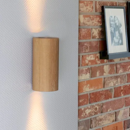 Nowość Lampa ścienna kinkiet drewniana tubka światło góra-dół drewno dębowe olejowane Spot-Light 2581274 Wooddream 2xGU10 20cm x 10cm