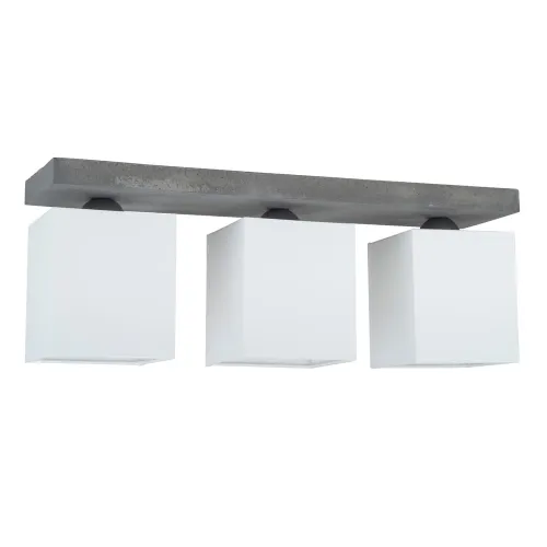 Wysoka jakość Lampa sufitowa betonowa podłużna z białymi abażurami z tkaniny Spot-Light 2241336 Great 3xE27 21cm x 55cm