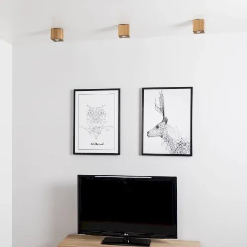 Lampa sufitowa kostka box drewniana dębowa Spot-Light 2076174 Drewno Dębowe Wooddream GU10 10x10cm Taniej