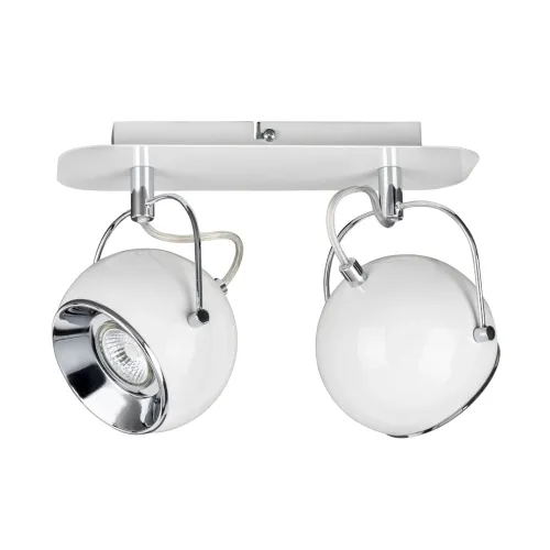 Lampa sufitowa biała listwa z podwójnymi reflektorami regulowane klosze metalowe kule Spot-Light 5109282 Metal 2xGU10 21cm x 28cm Bezpieczne zakupy